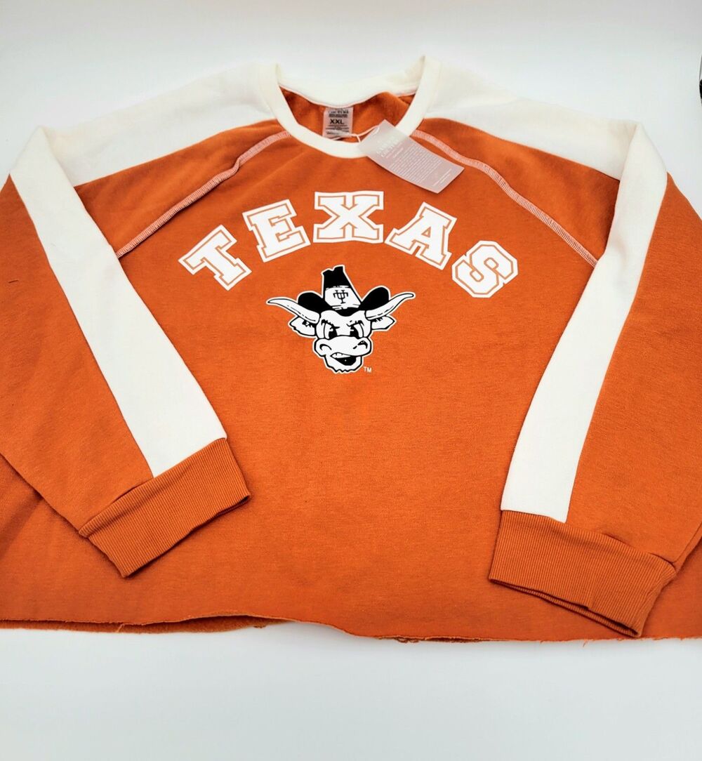 University Of Texas Longhorns Gameday Couture Crop Top Fleece Crewneck 2XL NWT